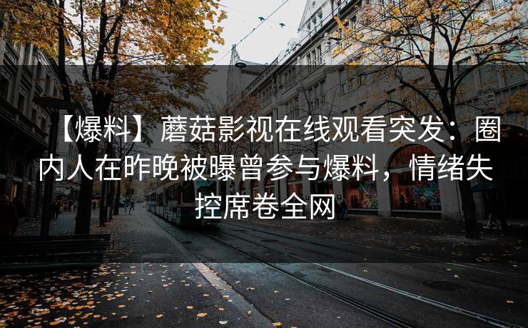 【爆料】蘑菇影视在线观看突发：圈内人在昨晚被曝曾参与爆料，情绪失控席卷全网